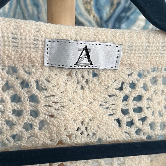 NWOT Floral Knit Cardigan - Cream and Black Crochet - Picture 2 of 4